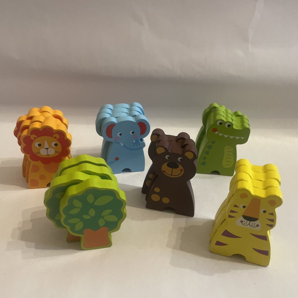 Wooden Painted Animals And‎ Trees For Imaginative Play Dominos